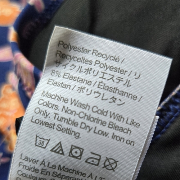 J Crew Plus Size 24 Floral One Piece Swimsuit Halter Cutout Tropical Print NWT - Picture 7 of 9